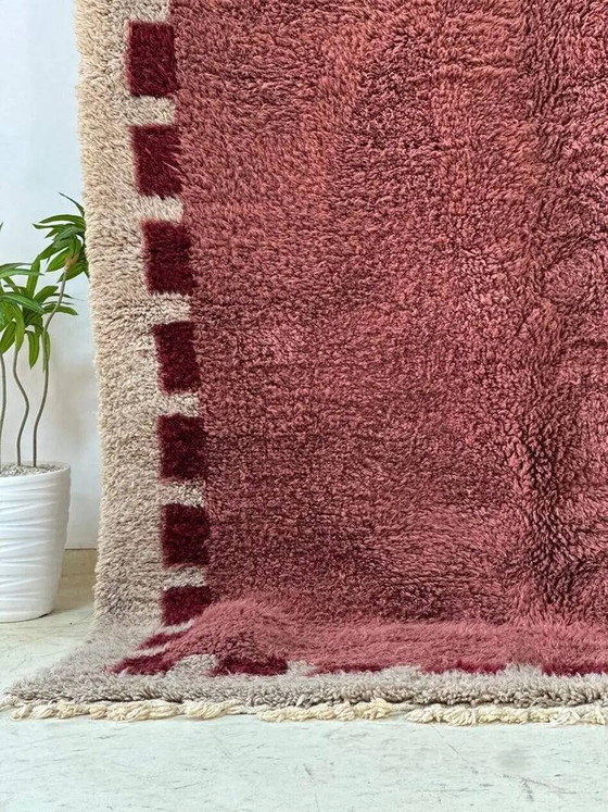 Tapis tissé à la main 150x250 cm, laine, bordeaux, gris, beige, Maroc – Wool, Cotton (photo 5 of 6)