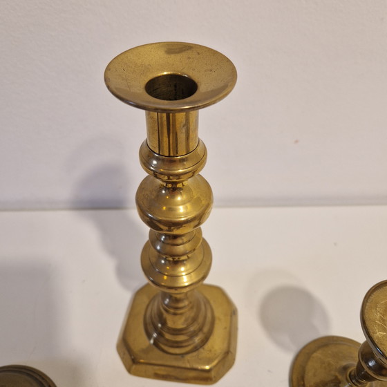Image 1 of Set di candelieri vintage in ottone e rame