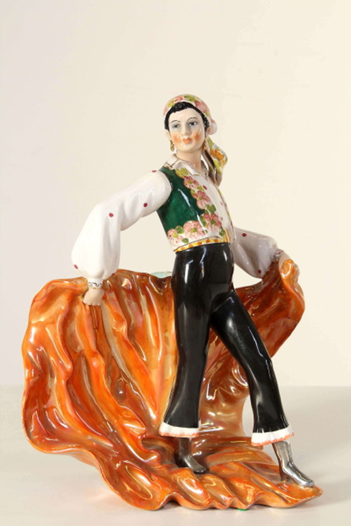 Ceramic sculpture of a dancer by Girardi Giovanni, 1940s