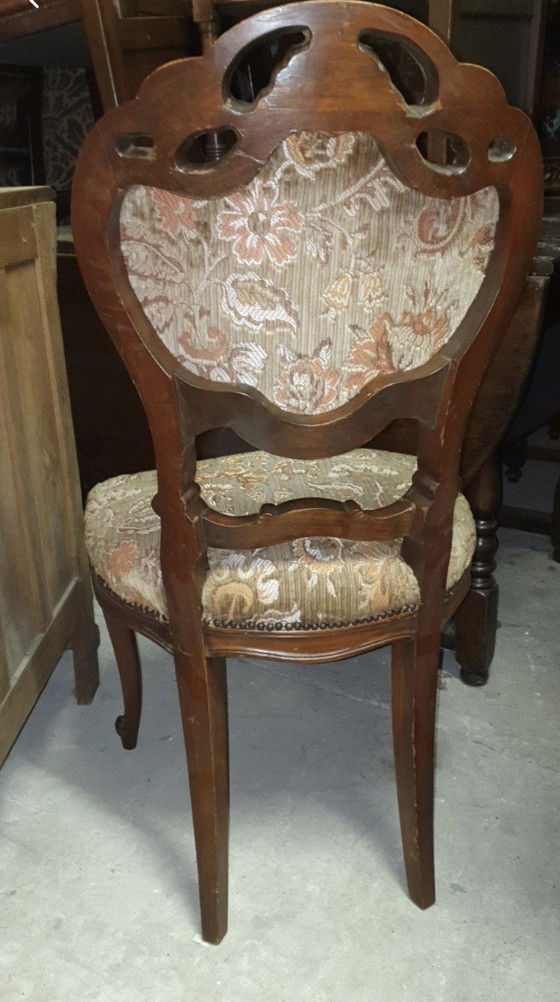 6 chaises de salle à manger baroques italiennes – Textile, Wood (photo 5 of 5)