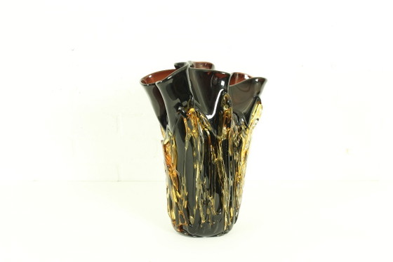 Image 1 of Große Murano-Glasvase von Enrico Cammozzo (mit Echtheitszertifikat)