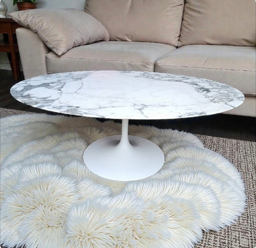 Tavolino ovale da caffè Tulip di Eero Saarinen Knoll International, 105 cm, fantastico marmo dei primi anni '60