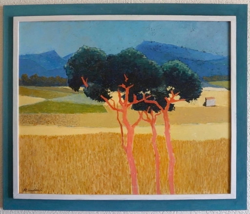 Paysage avec des pins