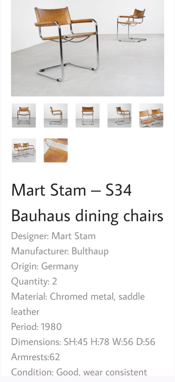 Image 1 of Set Mart Stam design chairs