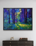 Original Oil Painting Forest Landscape Summer Nature Sunny Meadow