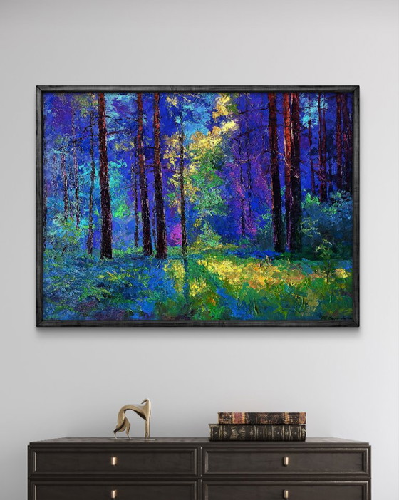 Original Oil Painting Forest Landscape Summer Nature Sunny Meadow – Paintings & Drawings, Canvas (photo 3 of 7)