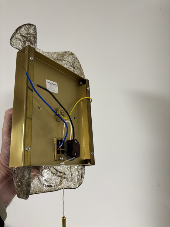 Image 1 of ¡Nuevo en caja! Juego de 2 lámparas de pared Kaiser Leuchten (modelo 11-1560-2111), cristal de Murano texturizado.