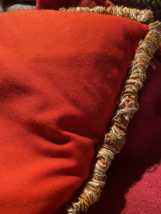 Image 1 of Vintage Seide Daunen Kissen Rarität 