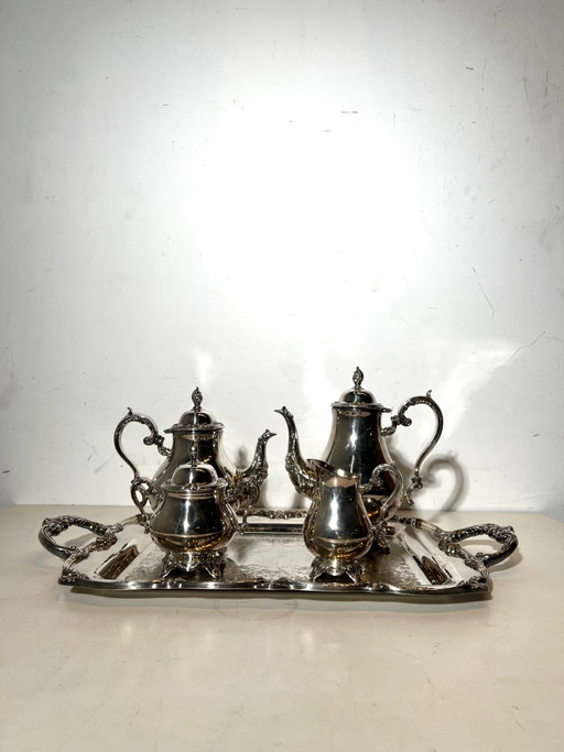 Juego de té y café vintage Rogers chapado en plata Rodgers & Son – servies