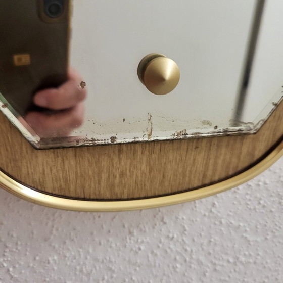 Image 1 of Scandinavian rearview mirror in Formica and beveled glass, 1950-60