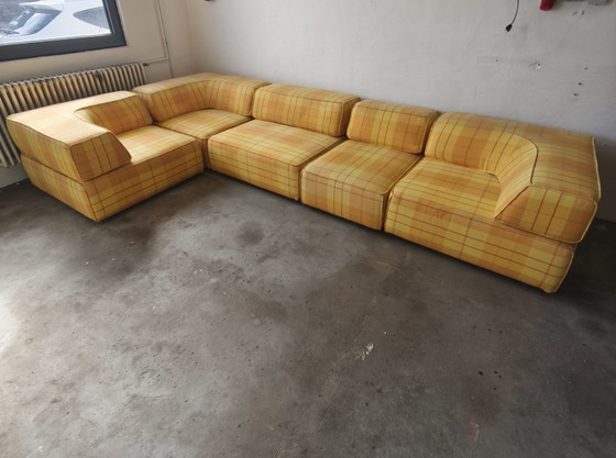 Cor Trio Modulaire Bank Team Form AG jaren 70 – Modulaire banken, Wool, Textile (photo 3 of 14)