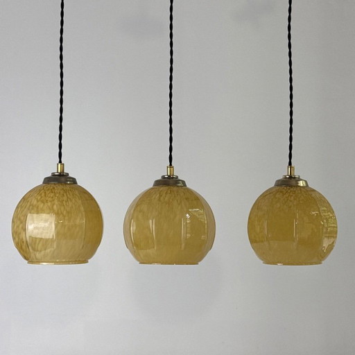 LOTTO DI 3 PENDENTI VINTAGE IN AMBRA