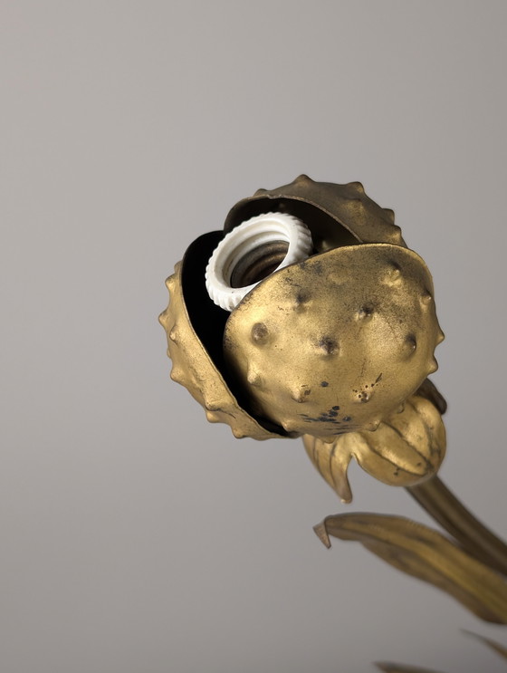 Image 1 of Jugendstil-Wandleuchter aus Kastanienblättern und grünem Glas, 1900er Jahre