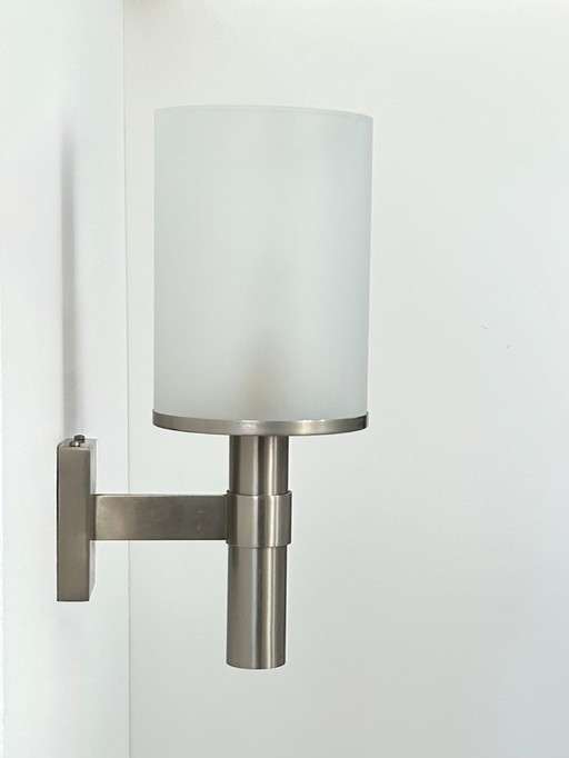 Perzel wandlamp, model 1141 bis, metaal en opaalglas, Frankrijk, 1960