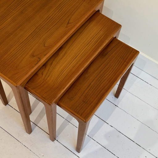 Mid-century nesting tables in teak