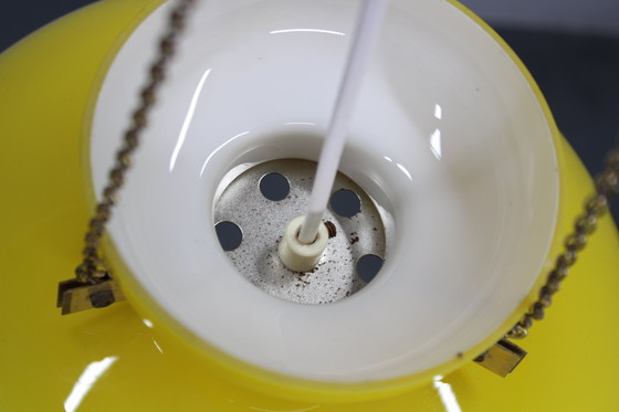 Image 1 of Hanglamp 1970 van geel glas, Tsjecho-Slowakije