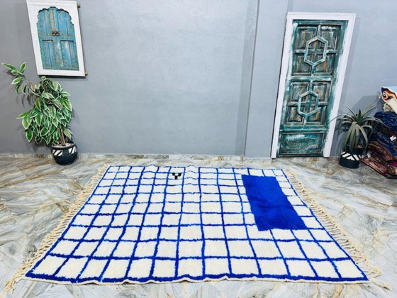 Image 1 of Tapis berbère bleu en authentieke laine 300cmx200cm