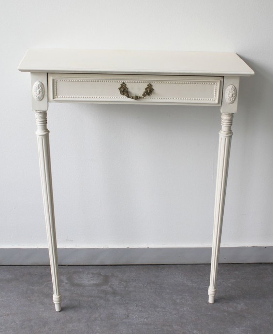 Console d’applique bipode de style Louis XVI en bois peint – Tables d'appoint, Wood (photo 2 of 7)