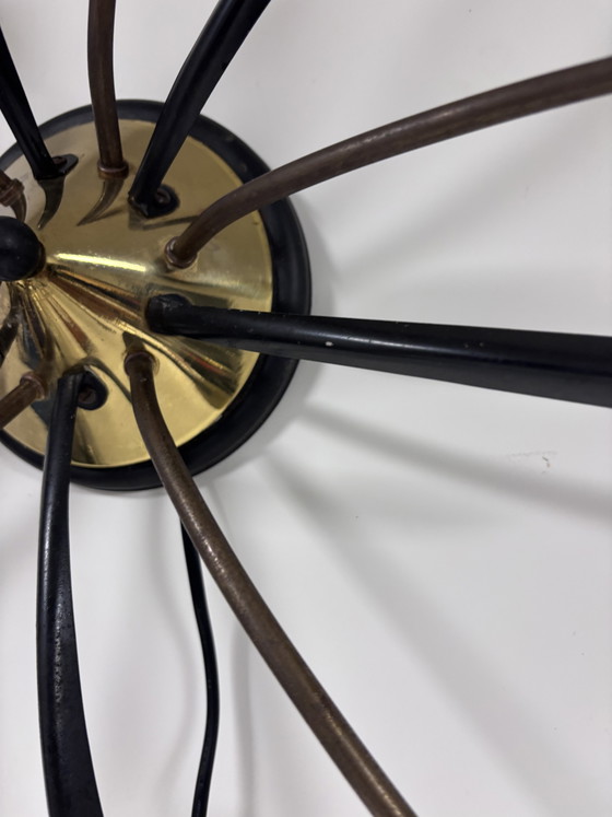 Lampada Sputnik tedesca a sei bracci, metà del XX secolo, design moderno, 1960 – Applique, Metal, Brass (photo 10 of 13)