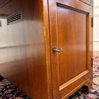 Scrivania da campagna Eichholtz classica inglese, Scrivanie, Legno, Ottone, Marrone, Chesterfield (foto 15 di 20)