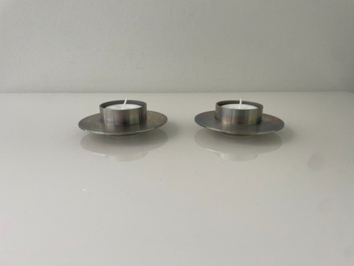 Set di 2 portacandele ZACK in acciaio inox – Design tedesco