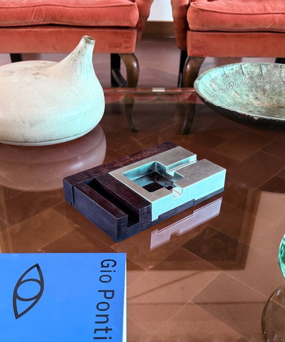 Image 1 of Cenicero de caoba moderno de mediados de siglo, Alfred Dunhill Italia Años 70