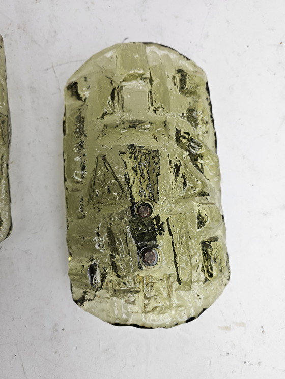 Image 1 of Set di lampade da parete in vetro verde Holmegaard