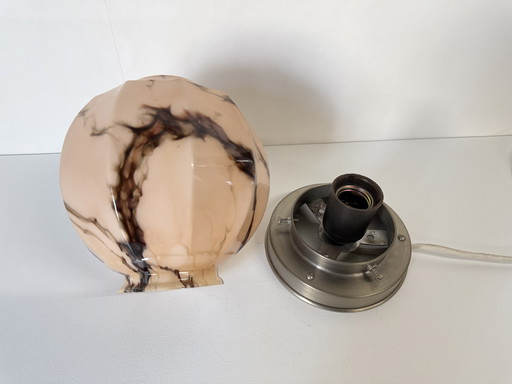 Vintage pink beautiful marbled table lamp Thabur luxury holder