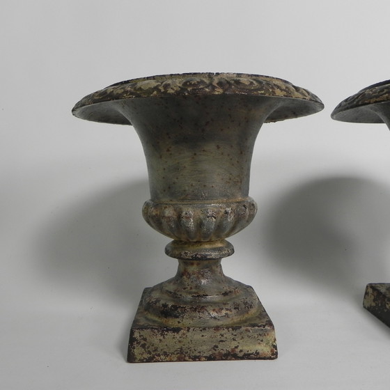 Image 1 of Lote de 2 jarrones de jardín Medicis de hierro fundido