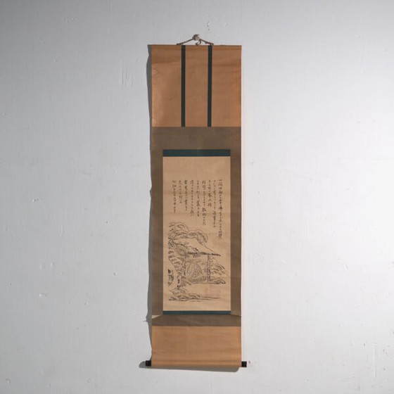 Antico kakejiku giapponese di un paesaggio xilografico in stampa su carta – Giappone, circa 1900 (photo 5 of 40)