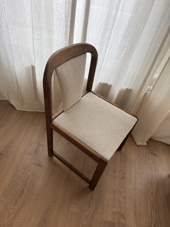 Vintage Jaren 60 Eetkamerstoelen Set Van 4 Hout Bouclé – Textile, Wood (photo 3 of 5)