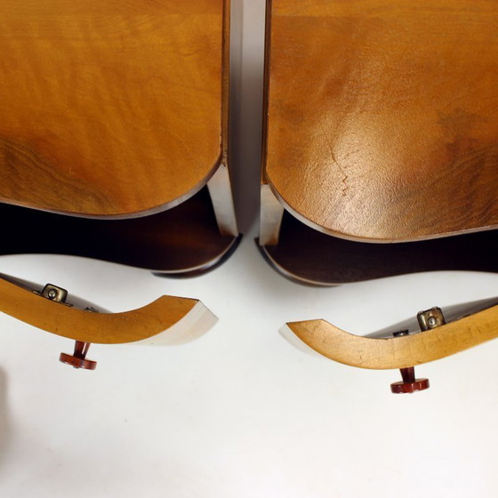 Image 1 of Art Deco nachtkastjes van Jindřich Halabala voor Up Závody, jaren dertig