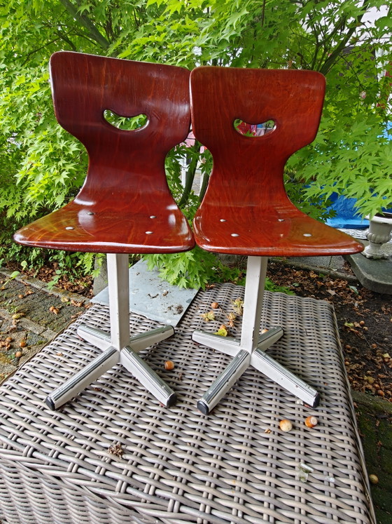 2 Smiley Pagholz Chairs with Metal Cross Base – Galvanitas, Dining chairs, Wood (photo 7 of 7)