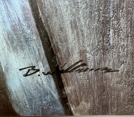 Image 1 of Set di 2 dipinti moderni - firmati B. W... - 55×65 cm