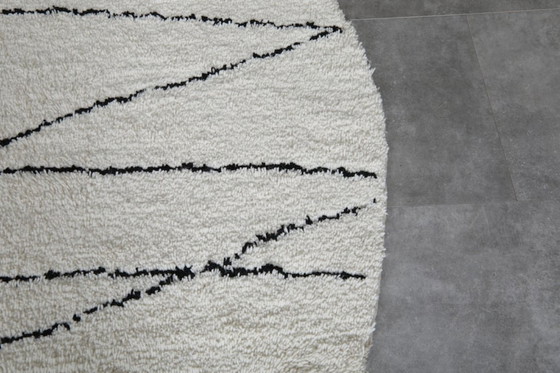 Image 1 of Handmade Moroccan Round rug - 200cm - beni ourain - custom round rug - wool circle rug - custom round carpet