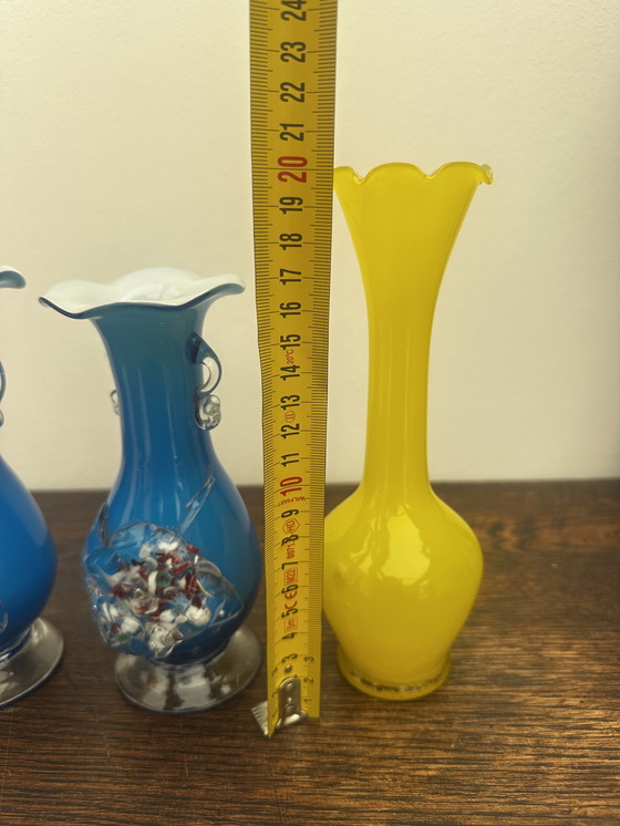 Image 1 of 4 vintage Murano glass soliflore vases