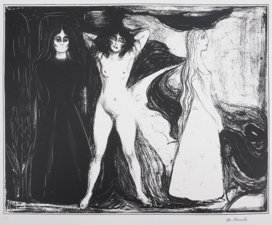 Edvard MUNCH : Les Trois Âges de la Femme, Lithographie Signée – Lithographies et sérigraphies, Paper (photo 4 of 10)