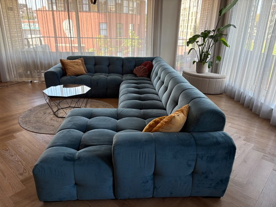 Petrolfarbenes Samt-Ecksofa, T&O Living, Modulare Sofas, Blau, Modern (Foto 7 von 7)
