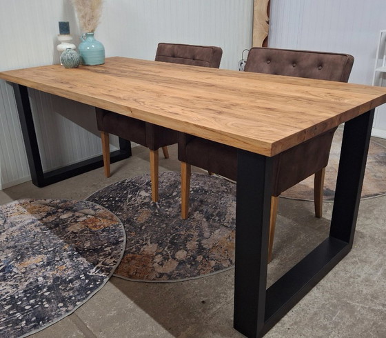 Image 1 of Handmade dining table made of solid elm wood 200x90cm