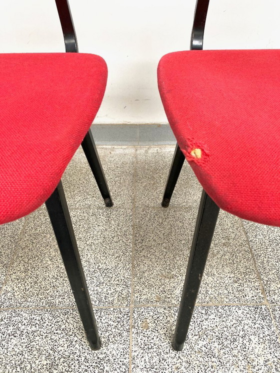 Image 1 of 4 sedie da pranzo Friso Kramer 'Revolt' dal design vintage + tavolo