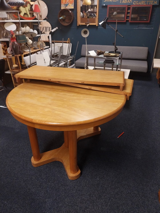 Image 1 of 1 table de salle à manger extensible style années 70 en chêne clair, 122/213 cm