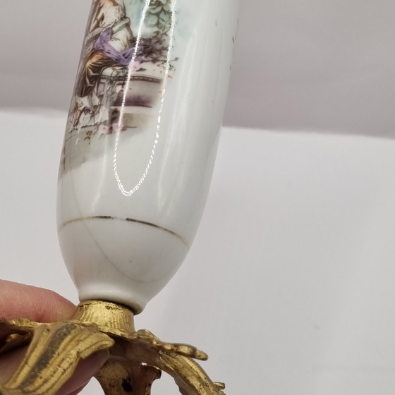 Image 1 of French porcelain castle vases, 19th century