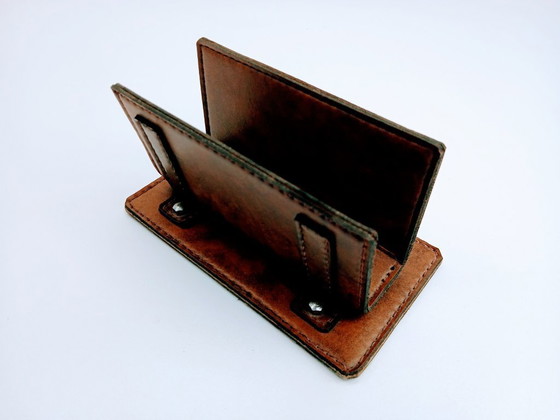 Image 1 of Vintage Leren Brievenhouder Bartelts Rotterdam