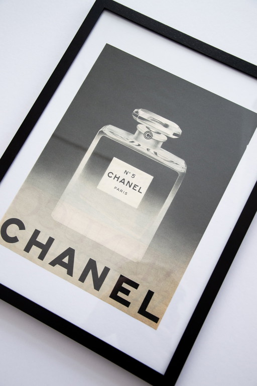 Originele Vintage Chanel No. 5 Reclameposter 1964 / Ingelijst / 31x23.5cm / Zeer Goede Staat / Geen Herdruk