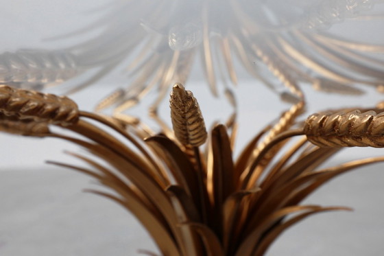 Image 1 of Hollywood regency gilded corn sheaf side table "coco chanel", Italy 1960s