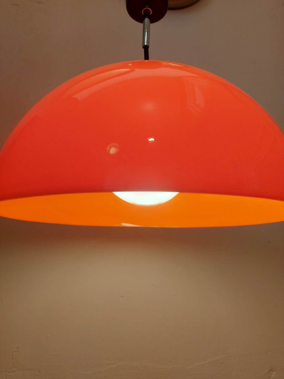 Image 1 of Orange Space Age design pendant lamp, 1970s