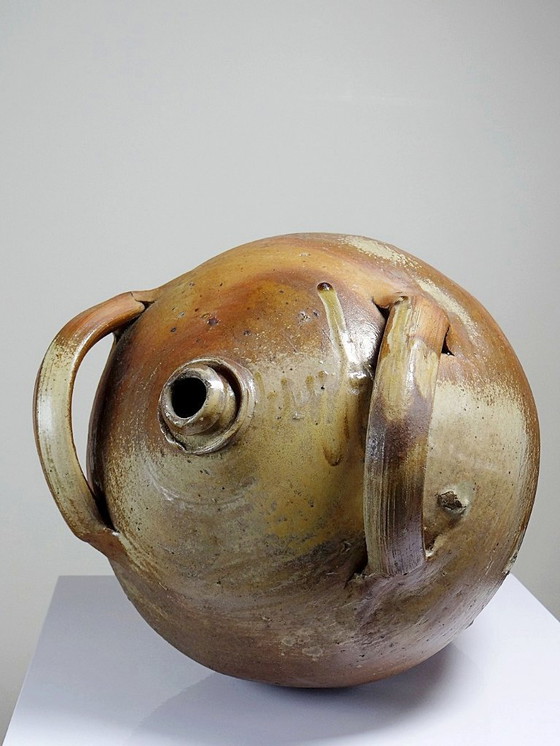Image 1 of Jarre en grès XXL ancienne XIXe artisanat français Puisaye