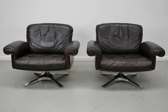 Image 1 of Vintage De Sede DS-31 Swivel Armchair in Brown Leather