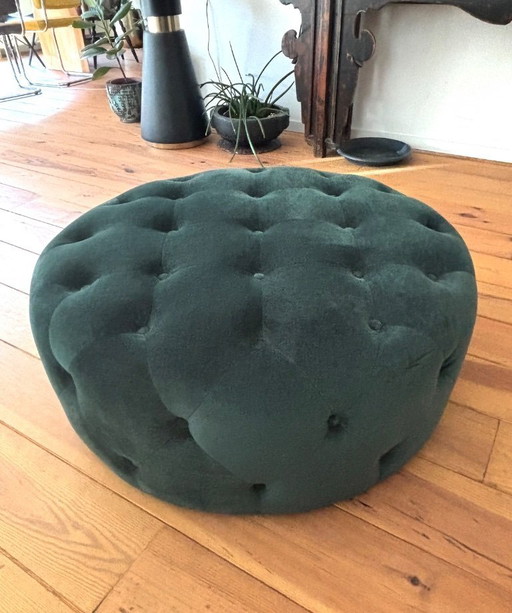 Stijlvolle fluwelen poef MADE - Als nieuw!