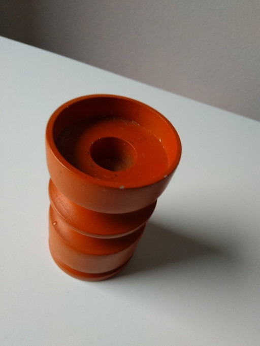 vintage houten kandelaar jaren 70